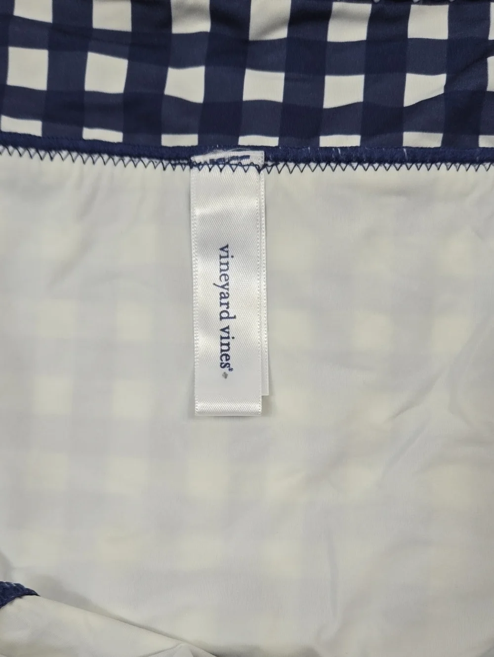Vineyard Vines Navy & White Gingham Swim Bottom L